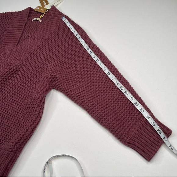 Woolovers Cardigan Sweater Chunky Edge to Edge Henna Mauve Fisherman Boho  New - Picture 9 of 13